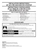 Предварительный просмотр 1 страницы KitchenAid KGCK346BSS Installation Instructions Manual