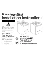 Предварительный просмотр 1 страницы KitchenAid KGRT607HBL5 Installation Instructions Manual