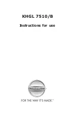 KitchenAid KHGL 7510/B Instructions For Use Manual preview