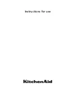 Preview for 1 page of KitchenAid KHIP365510 Instructions For Use Manual