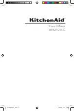 Preview for 1 page of KitchenAid KHM9218Q Owner'S Manual