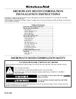 Preview for 1 page of KitchenAid KHMS1850SBL1 Installation Instructions Manual