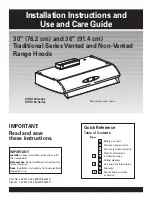 KitchenAid KHTU100 Series Installation Instructions And Use And Care Manual preview