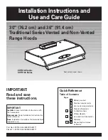 Preview for 1 page of KitchenAid KHTU100 Series Installation Instructions And Use And Care Manual