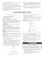 Preview for 6 page of KitchenAid KHTU705RSS Installation Instructions And Use & Care Manual