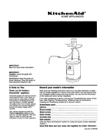 Preview for 1 page of KitchenAid KHWS160VWH4 Installation Instructions Manual