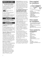 Preview for 2 page of KitchenAid KIRD807HSS0 and Installation Instructions And Use And Care Manual