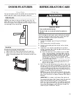 Preview for 11 page of KitchenAid KitchenAid BOTTOM MOUNT BUILT-IN REFRIGERATOR Use And Care Manual