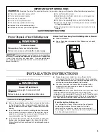 Preview for 3 page of KitchenAid KitchenAid TOP-MOUNT REFRIGERATOR Use And Care Manual