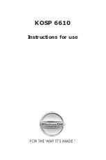 KitchenAid KOSP 6610 Instructions For Use Manual preview