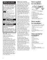 Предварительный просмотр 2 страницы KitchenAid KPEU722M Installation Instructions And Use And Care Manual