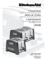 KitchenAid KPTT890OB - Pro Line Toaster Instructions And Recipes Manual preview