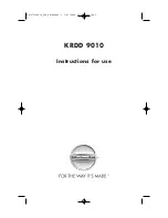 Preview for 1 page of KitchenAid KRDD 9010 Instructions For Use Manual