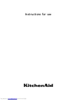 KitchenAid KRVF6030 Instructions For Use Manual предпросмотр