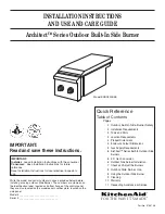 KitchenAid KSBN220SSS Installation Instructions And Use And Care Manual preview