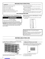 Preview for 2 page of KitchenAid KSC23C8EYB02 User Instructions