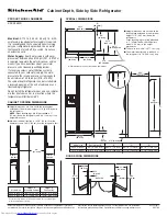 Preview for 1 page of KitchenAid KSCS25MSMS Dimension Manual