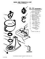 Preview for 8 page of KitchenAid KSM150AGBCA0 Parts List