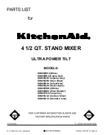 KitchenAid KSM95AC0 Parts List preview