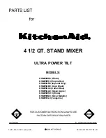 Предварительный просмотр 1 страницы KitchenAid KSM95BU0 Parts List