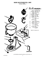 Предварительный просмотр 8 страницы KitchenAid KSM95BU0 Parts List