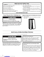 Preview for 2 page of KitchenAid KSRK25FVBL - 25.4 cu. ft. Refrigerator User Instructions