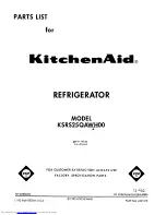 KitchenAid KSRS25QAWH00 Parts List предпросмотр