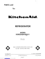 KitchenAid KSRS25QWH11 Parts List предпросмотр