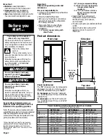 Предварительный просмотр 2 страницы KitchenAid KSSC36FJB00 Installation Instructions Manual