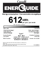 Preview for 2 page of KitchenAid KSSO42QTX - 42" - Refrigerator Energy Manual