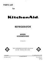 KitchenAid KSSS36DWX02 Parts List предпросмотр