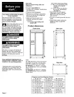 Предварительный просмотр 2 страницы KitchenAid KSSS36MDX05 Installation Instructions Manual