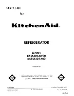 Preview for 1 page of KitchenAid KSSS42DAW00 Parts List