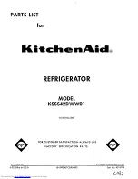 KitchenAid KSSS42DWW01 Parts List preview