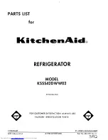 KitchenAid KSSS42DWW02 Parts List предпросмотр