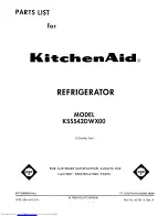 KitchenAid KSSS42DWX00 Parts List предпросмотр