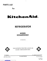 Предварительный просмотр 1 страницы KitchenAid KSSS42DWX01 Parts List