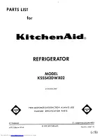 KitchenAid KSSS42DWX02 Parts List предпросмотр