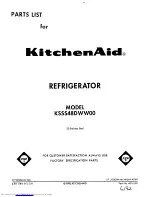 KitchenAid KSSS48DWW00 Parts List предпросмотр