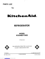 Предварительный просмотр 1 страницы KitchenAid KSSS48DYW00 Parts List