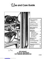 Предварительный просмотр 1 страницы KitchenAid KTRP18KDA Use And Care Manual