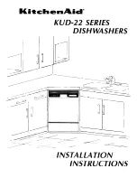 Предварительный просмотр 1 страницы KitchenAid KUD-22 SERIES Installation Instructions Manual