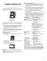 Preview for 9 page of KitchenAid KUDI01FL Use And Care Manual