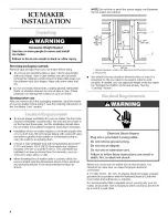 Preview for 4 page of KitchenAid KUIA15NLHS4 Use & Care Manual