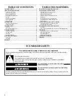 Preview for 2 page of KitchenAid KUIS18NNXW Use And Care Manual