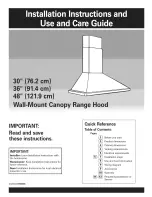 KitchenAid KWCU205HBT1 Installation Instructions And Use And Care Manual preview