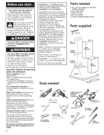 Preview for 2 page of KitchenAid KWCU205HBT1 Installation Instructions And Use And Care Manual