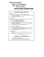 KitchenAid KWD-2C0 Installation Instructions preview