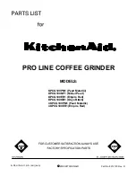 KitchenAid Pro Line 4KPCG100ER1 Parts List preview