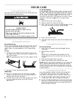 Preview for 18 page of KitchenAid Pro Line FRONT-LOADING GAS DRYER Use And Care Manual